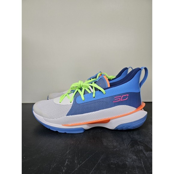 Size 10 Men\'s Under Armour Curry 7 Super Soaker Sneakers 3021258-404 Basketball main image 7